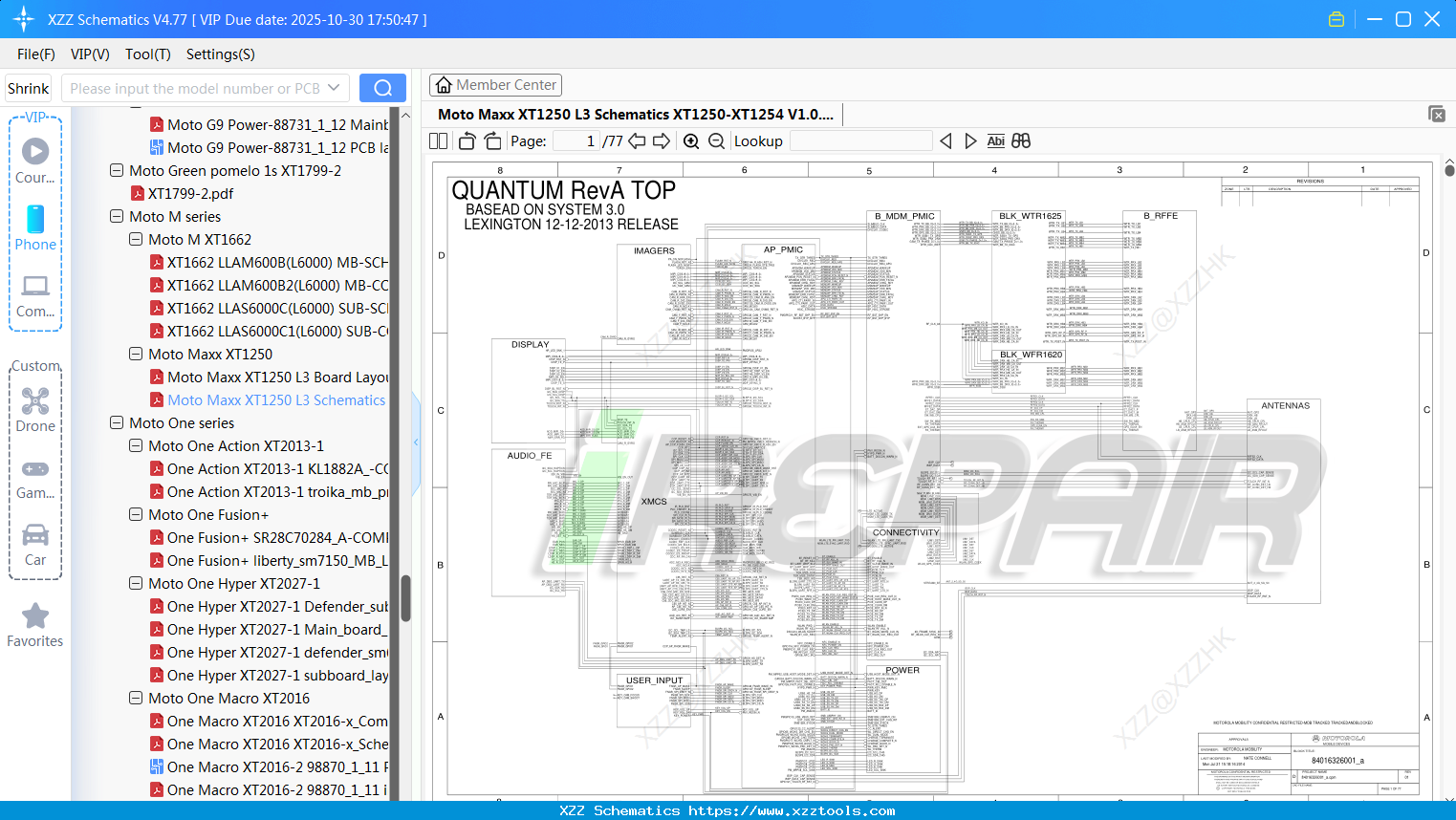 Motorola Moto Maxx XT1250 L3 Schematics XT1250-XT1254 V1.0